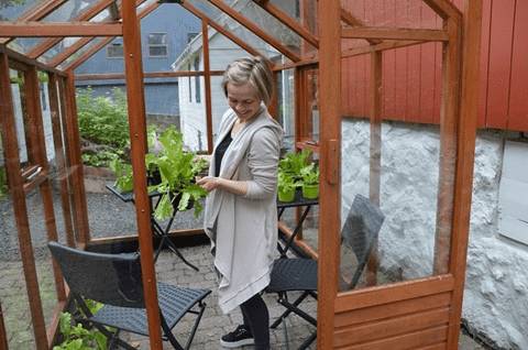 Ein av góðu summardøgunum í Fountainhúsinum